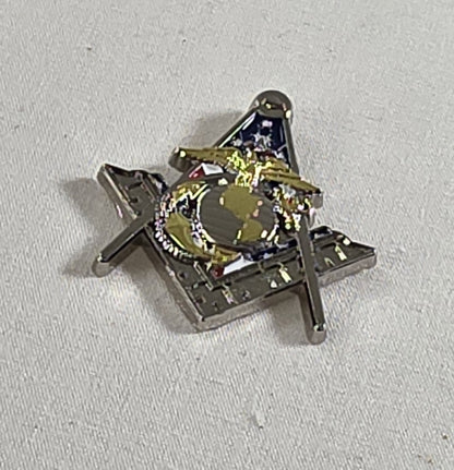 United States Marine Corps Masonic Pin – Square & Compasses – 1.25"