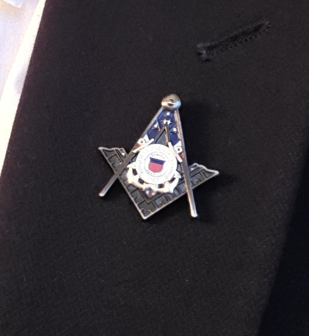United States Coast Guard Masonic Pin – Square & Compasses – 1.25"