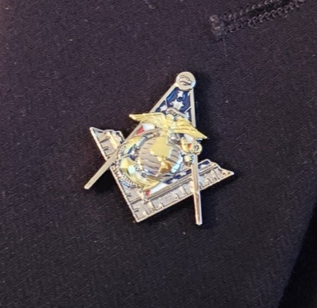 U.S. Marine Corps Masonic Pin & Patch Set