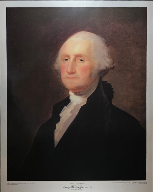 George Washington Portrait (circa 1795) – Gilbert Stuart Reproduction – From the Collection of Fredericksburg Lodge No. 4