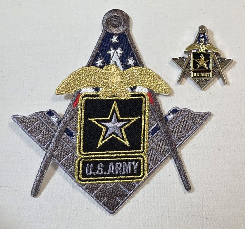 U.S. Army Masonic Pin & Patch Set