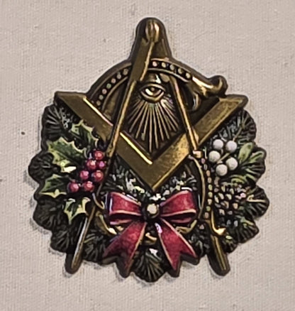 Masonic Christmas Lapel Pin – 1.25 Inch
