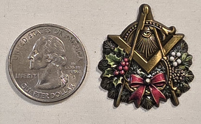 Masonic Christmas Lapel Pin – 1.25 Inch