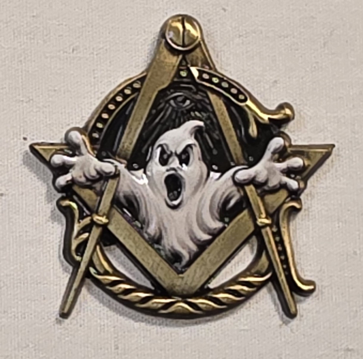 Masonic Ghost Lapel Pin – 1.25 Inch