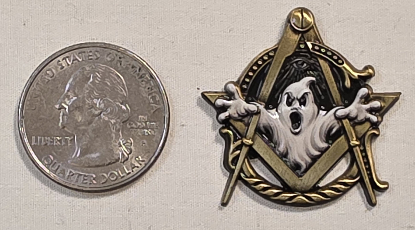 Masonic Ghost Lapel Pin – 1.25 Inch