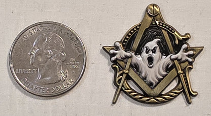 Masonic Ghost Lapel Pin – 1.25 Inch