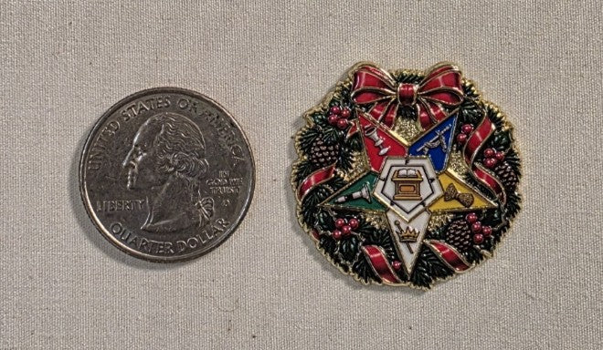 Order of the Eastern Star Christmas Pin – 1.25 Inch