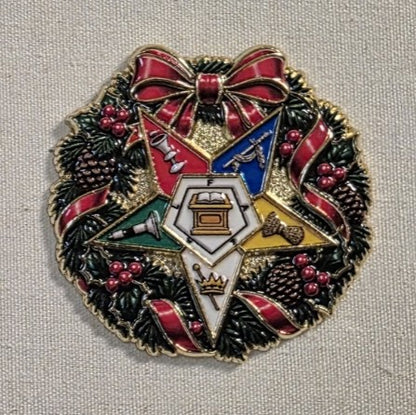 Order of the Eastern Star Christmas Pin – 1.25 Inch