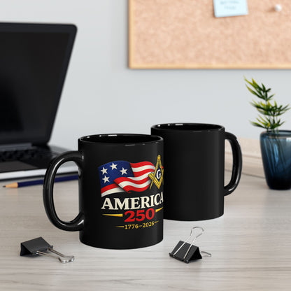 America 250 – Masonic Heritage Coffee Mug (1776–2026)