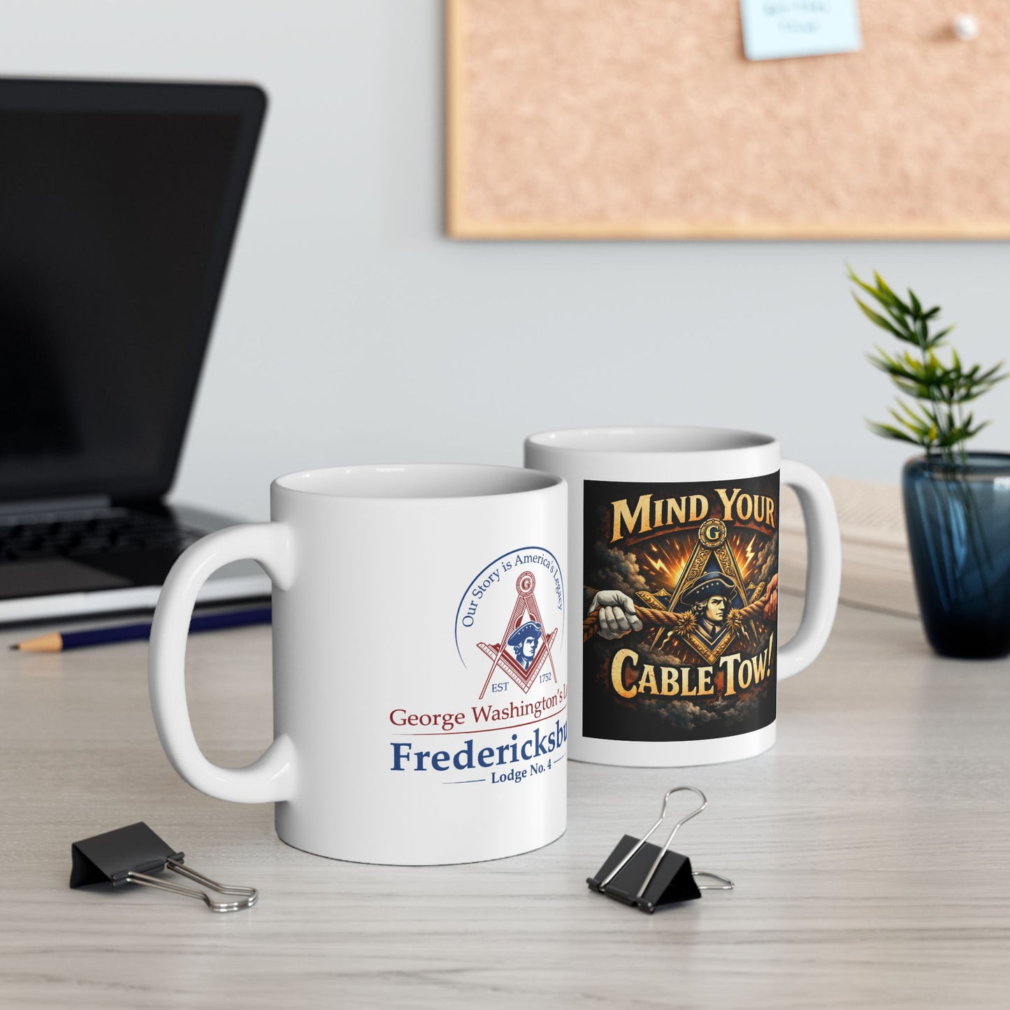 Ceramic Mug — “Mind Over Cables” Vintage Cable Puller Design | Custom Lodge/Firefighter Gift (11oz, 15oz)