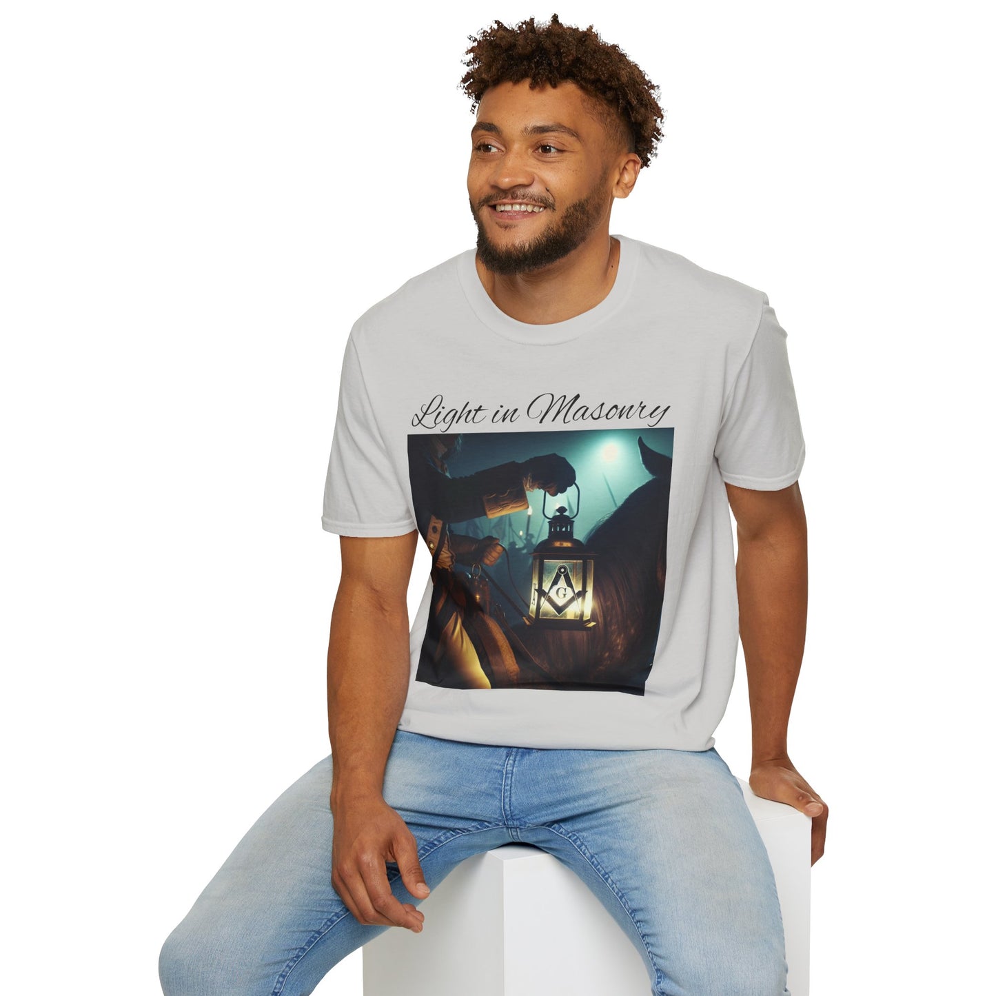 Light in Masonry Unisex Softstyle T-Shirt – Inspirational Lantern Design