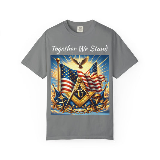 America 250 Patriotic Masonic Shirt - Square & Compass with American Flags
