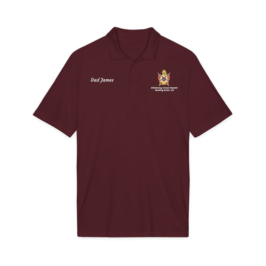 Personalized DeMolay Embroidered Performance Polo – Support Kilwinning Crosse Chapter