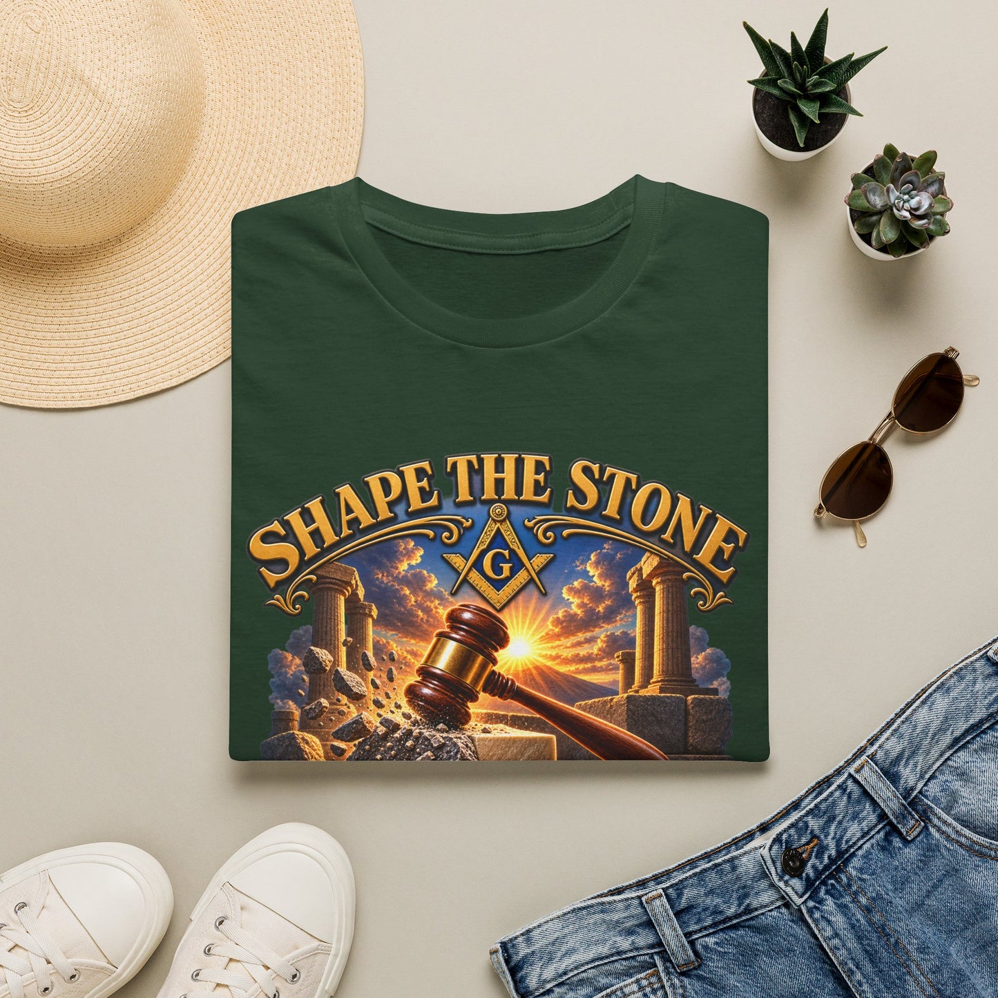 Shape the Stone – Common Gavel Masonic T-Shirt
