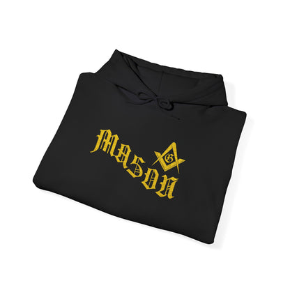 Mason Embroidered Masonic Hoodie – Gold Square & Compasses