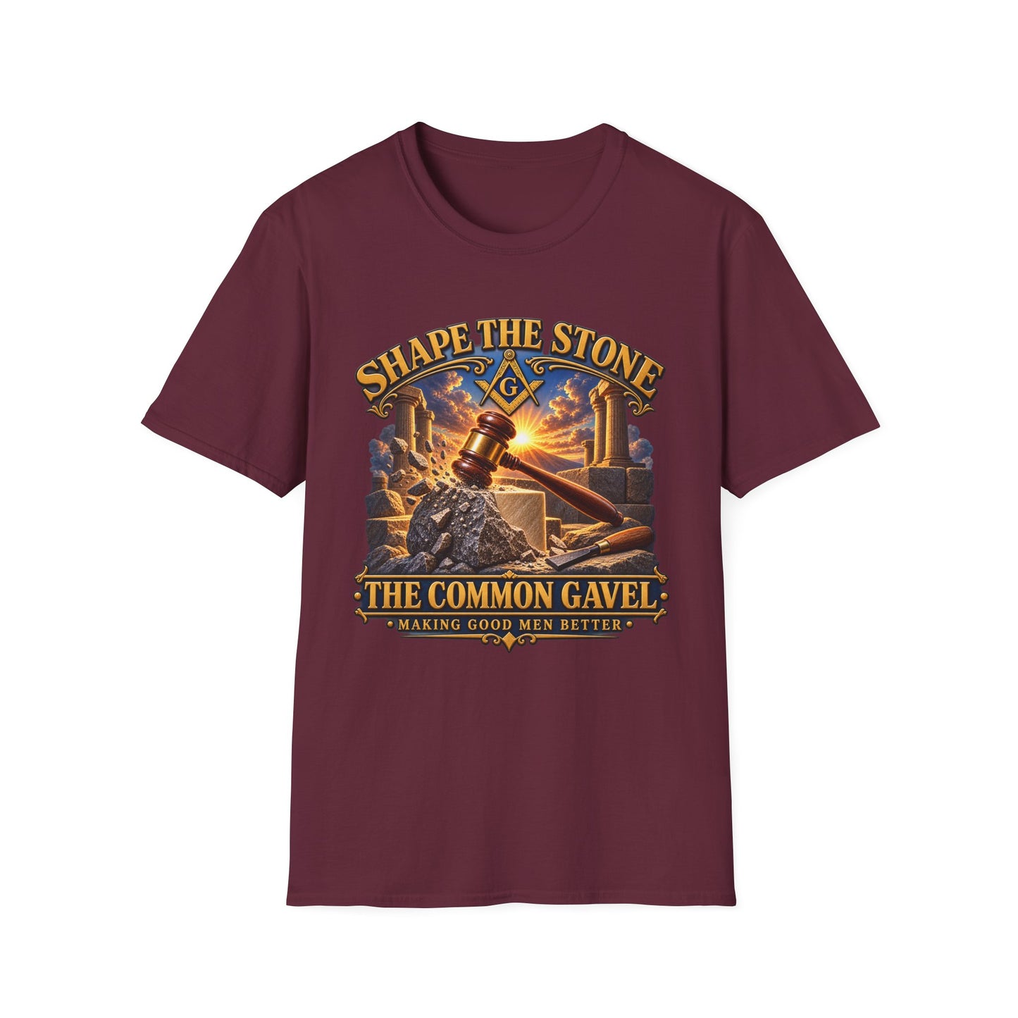 Shape the Stone – Common Gavel Masonic T-Shirt