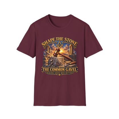 Shape the Stone – Common Gavel Masonic T-Shirt