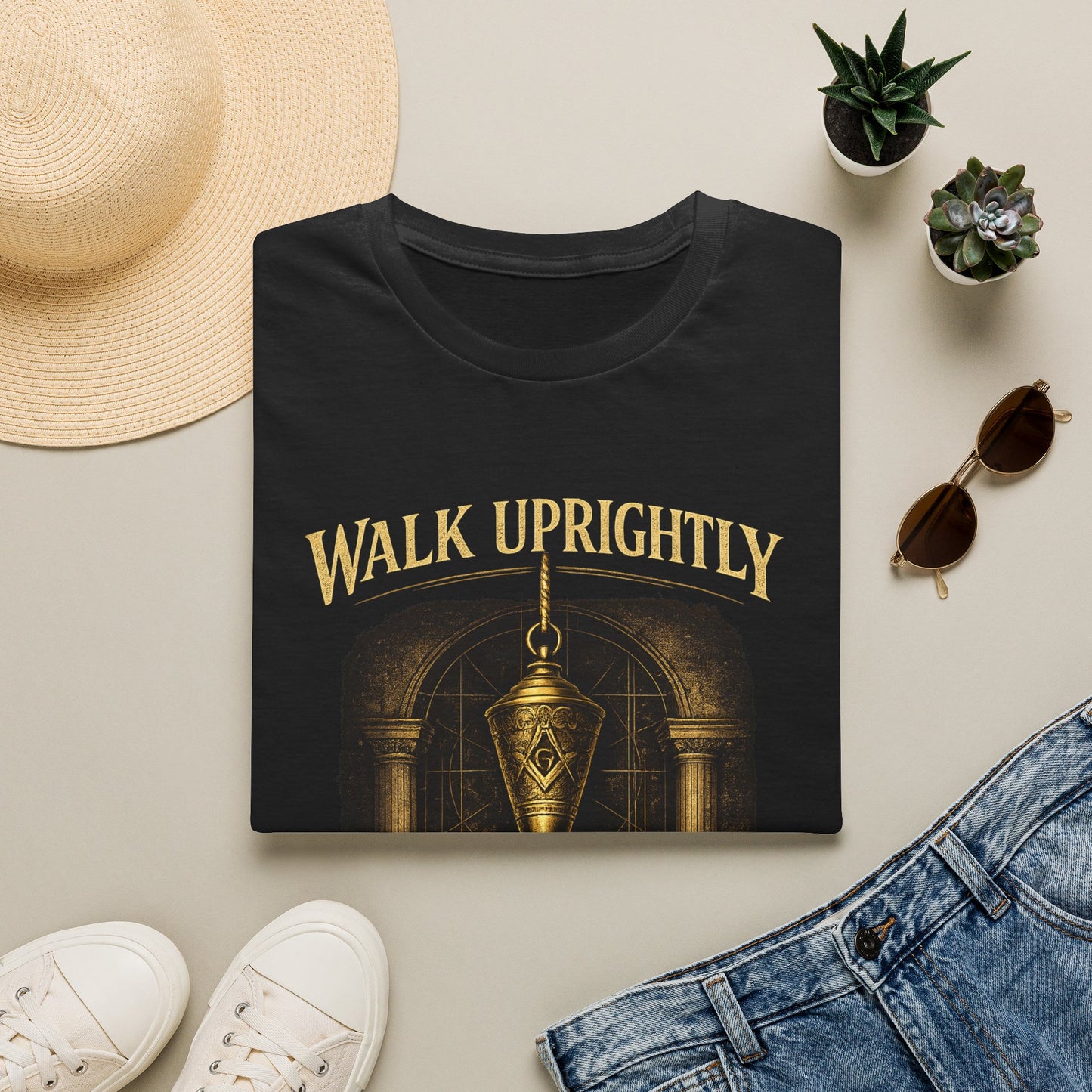 Walk Uprightly – The Plumb Masonic T-Shirt