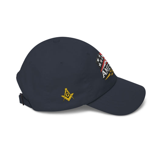 America 250 Patriotic Hat – Masonic Square & Compasses Embroidered Cap
