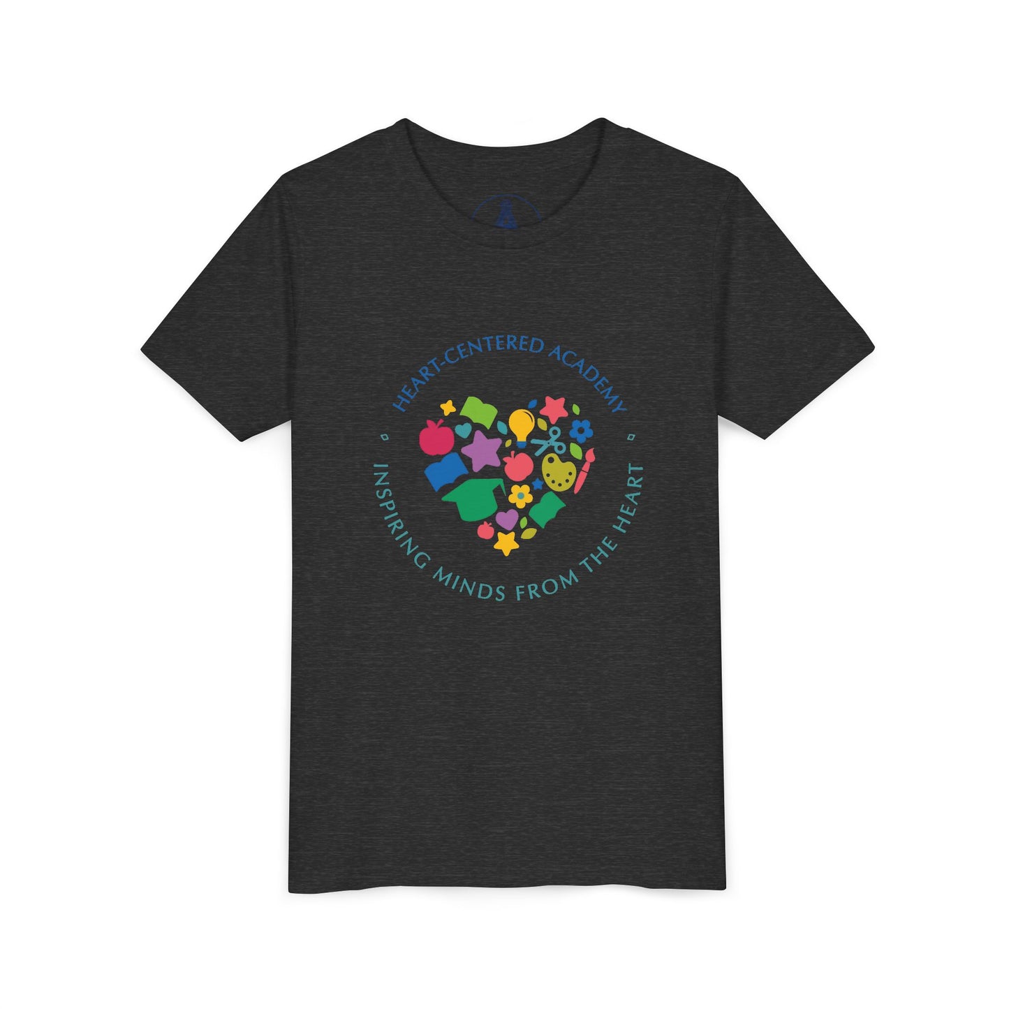 Heart-Centered Academy Youth Tee, Inspirational Kids T-Shirt, Educational Gift, Classroom Apparel, Heart Design, Summer Fun