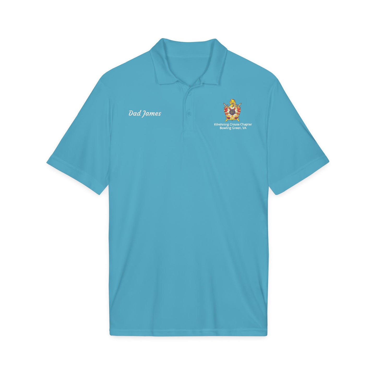 Personalized DeMolay Embroidered Performance Polo – Support Kilwinning Crosse Chapter
