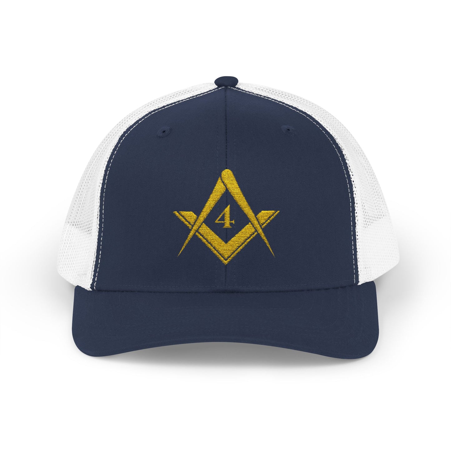 Fredericksburg Lodge No. 4 Trucker Hat – Gold Embroidery | Square & Compasses Mesh Cap