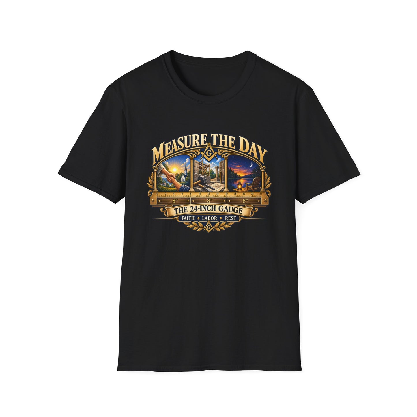 Measure the Day – 24-Inch Gauge Masonic T-Shirt