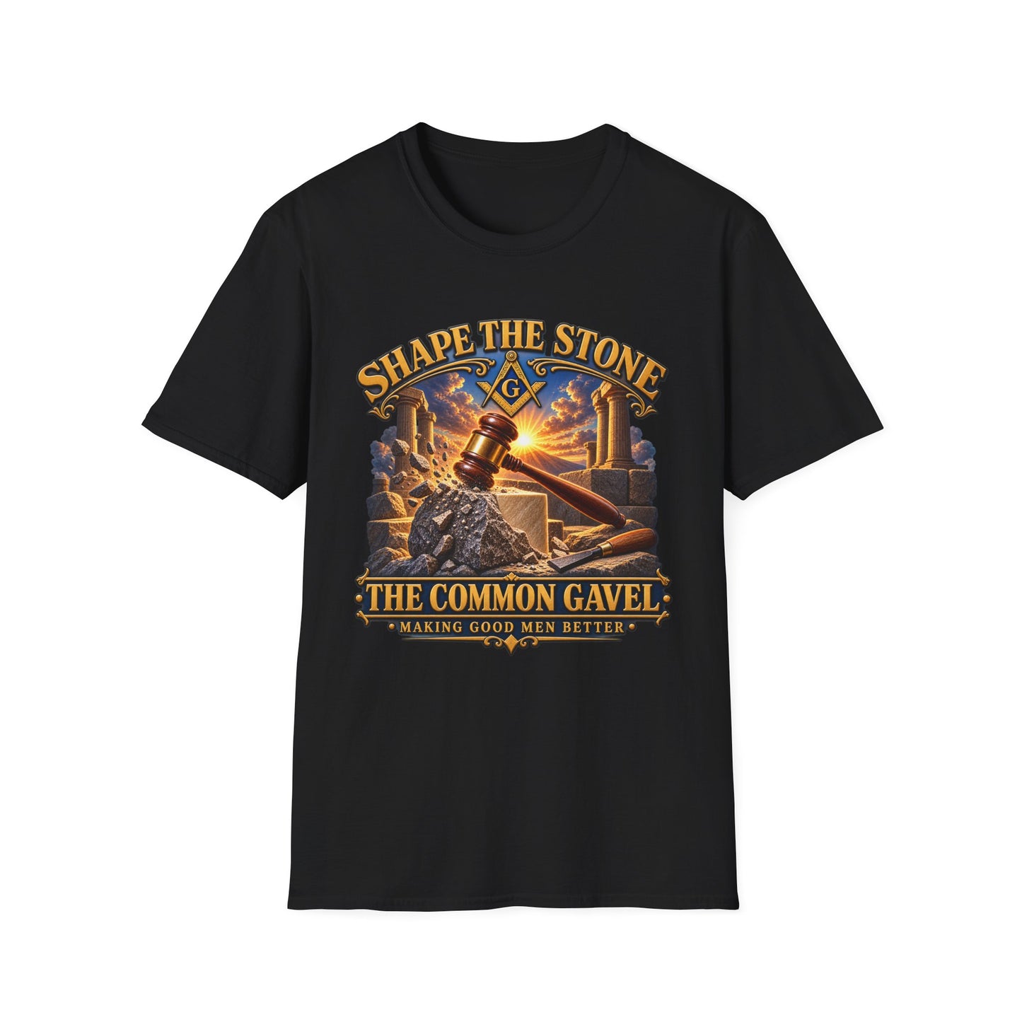 Shape the Stone – Common Gavel Masonic T-Shirt