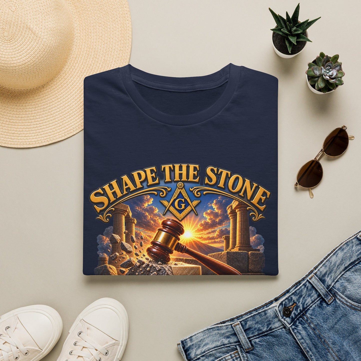 Shape the Stone – Common Gavel Masonic T-Shirt