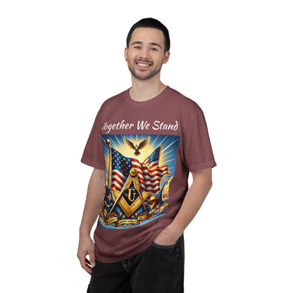 America 250 Patriotic Masonic Shirt - Square & Compass with American Flags