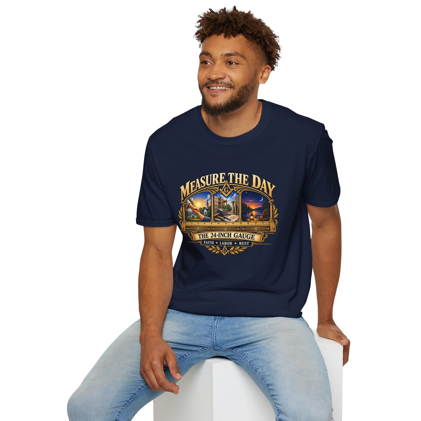 Measure the Day – 24-Inch Gauge Masonic T-Shirt