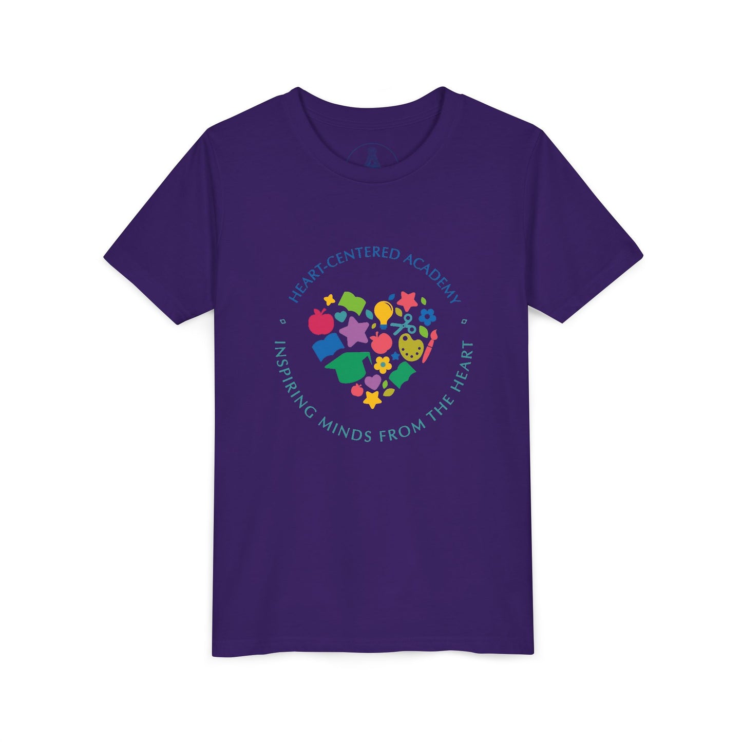 Heart-Centered Academy Youth Tee, Inspirational Kids T-Shirt, Educational Gift, Classroom Apparel, Heart Design, Summer Fun