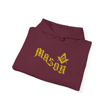 Mason Embroidered Masonic Hoodie – Gold Square & Compasses