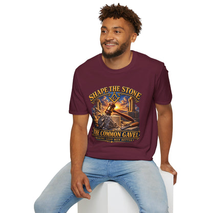 Shape the Stone – Common Gavel Masonic T-Shirt
