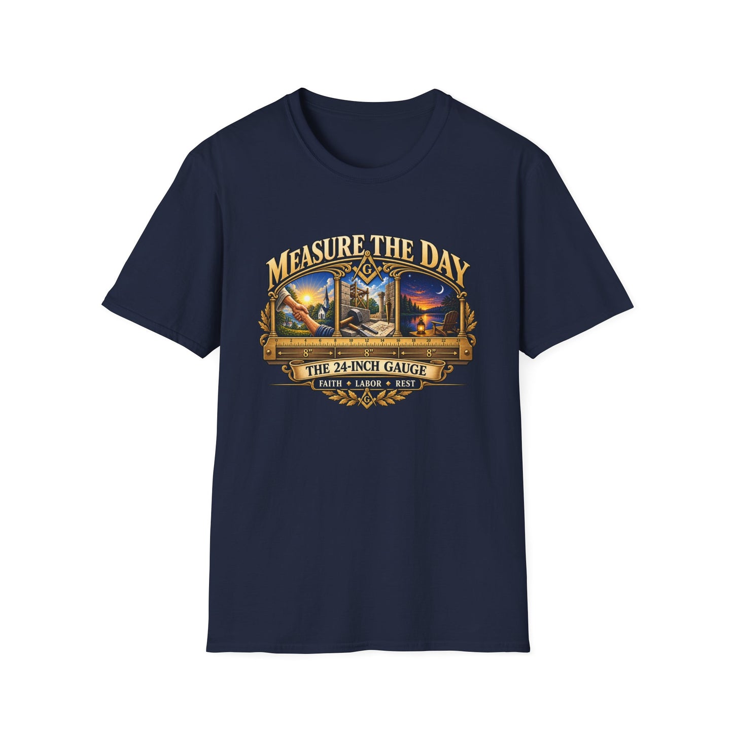 Measure the Day – 24-Inch Gauge Masonic T-Shirt