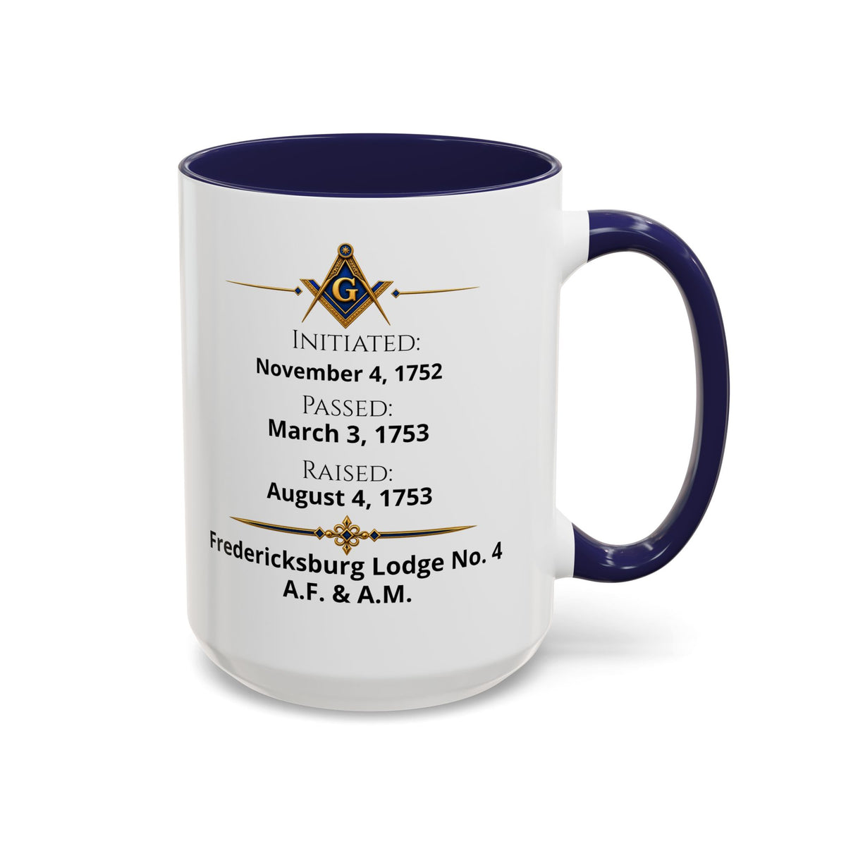 Personalized Masonic Journey Mug – Initiated, Passed & Raised Dates