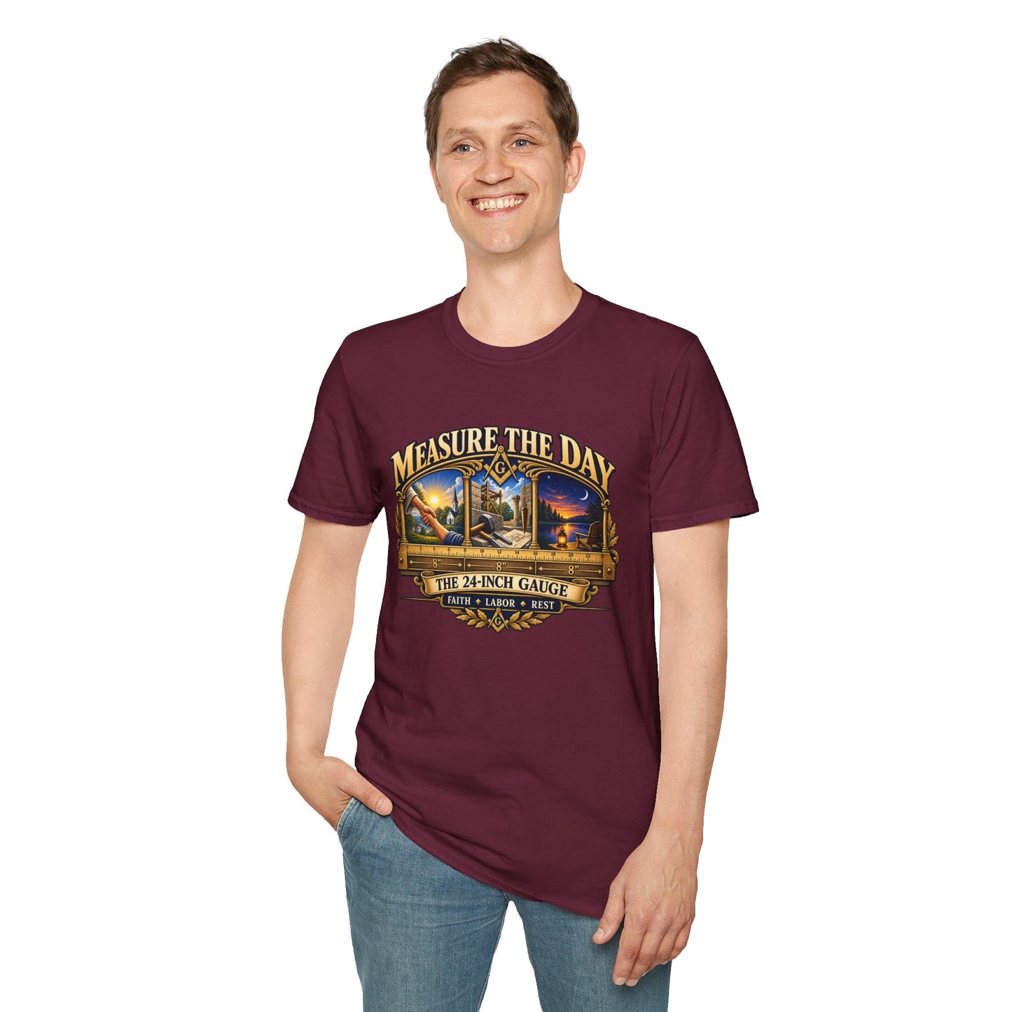 Measure the Day – 24-Inch Gauge Masonic T-Shirt