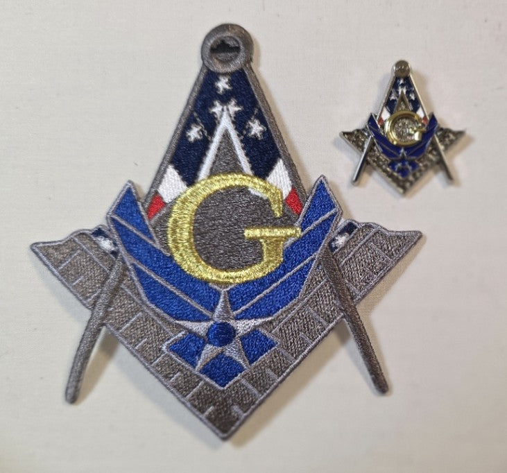 U.S. Air Force Masonic Pin & Patch Set