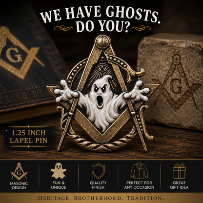 Masonic Ghost Lapel Pin – 1.25 Inch