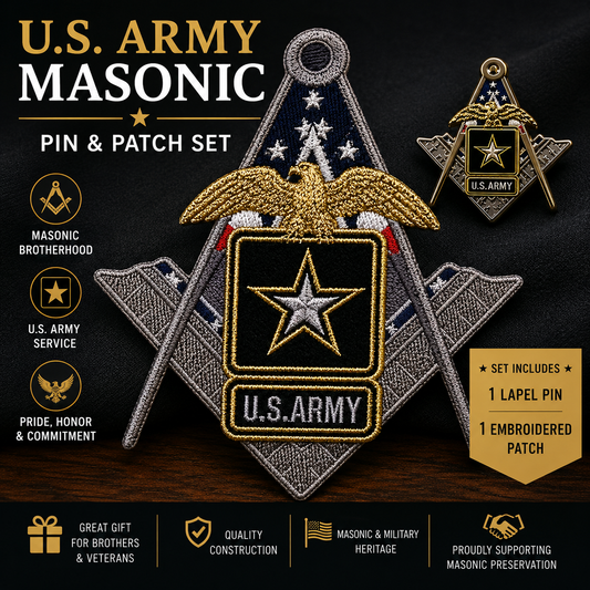 U.S. Army Masonic Pin & Patch Set