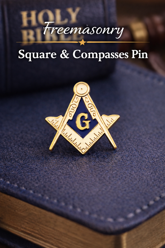 Square & Compasses Masonic Lapel Pin – Blue Enamel Freemason Pin