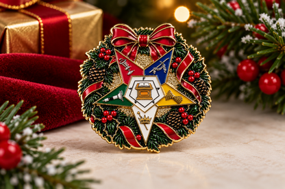 Order of the Eastern Star Christmas Pin – 1.25 Inch
