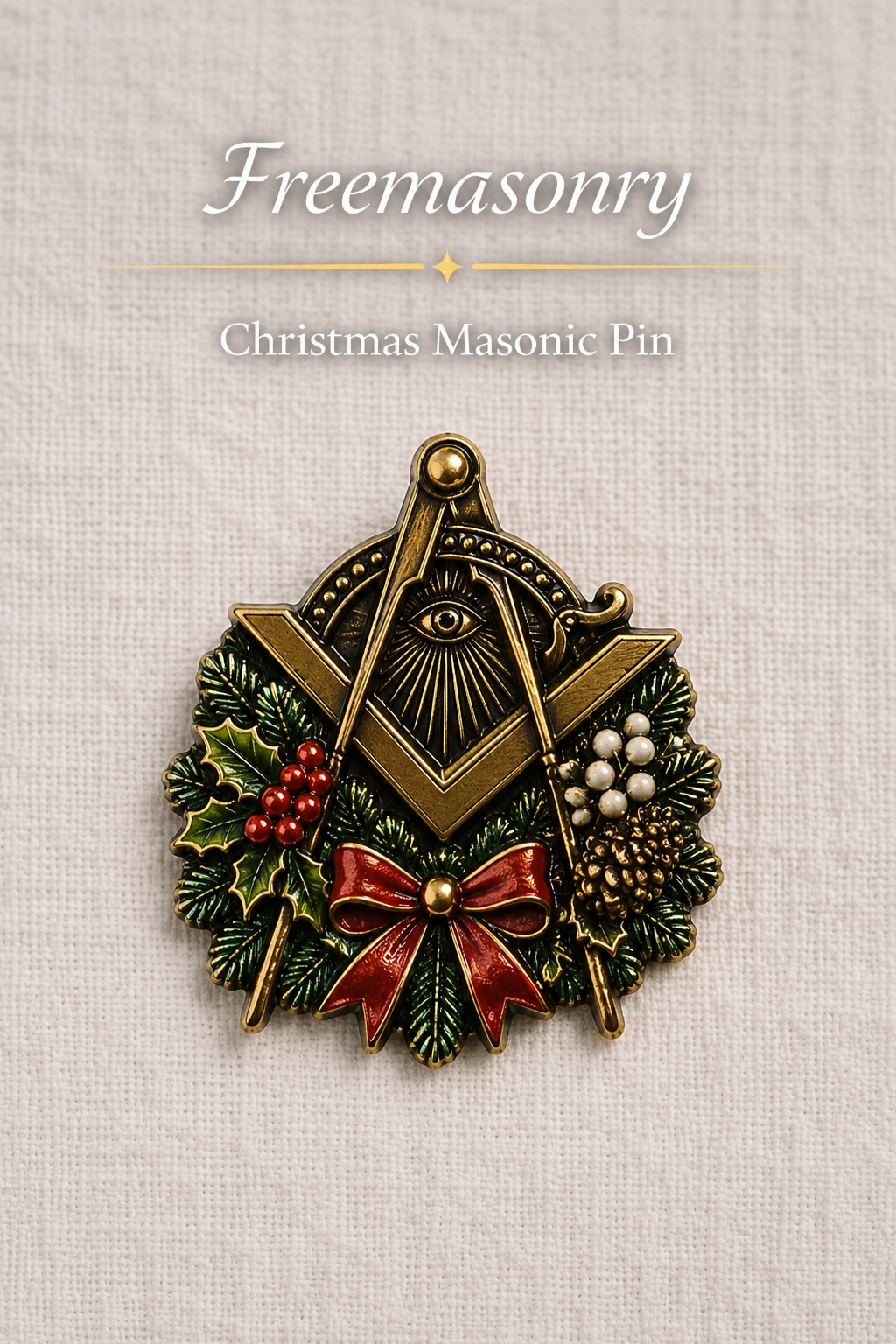 Masonic Christmas Lapel Pin – 1.25 Inch