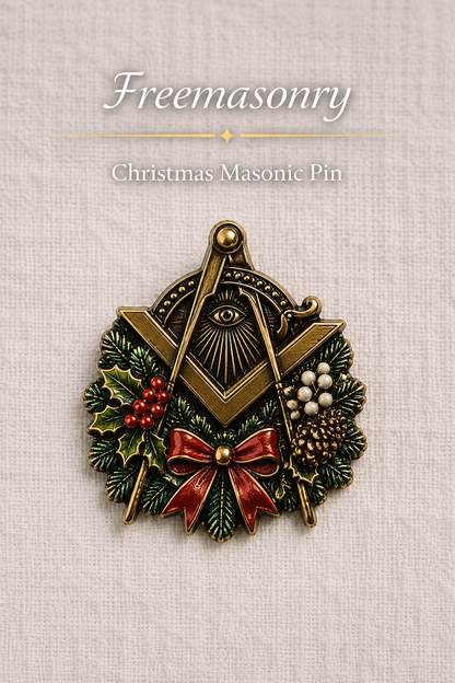 Masonic Christmas Lapel Pin – 1.25 Inch