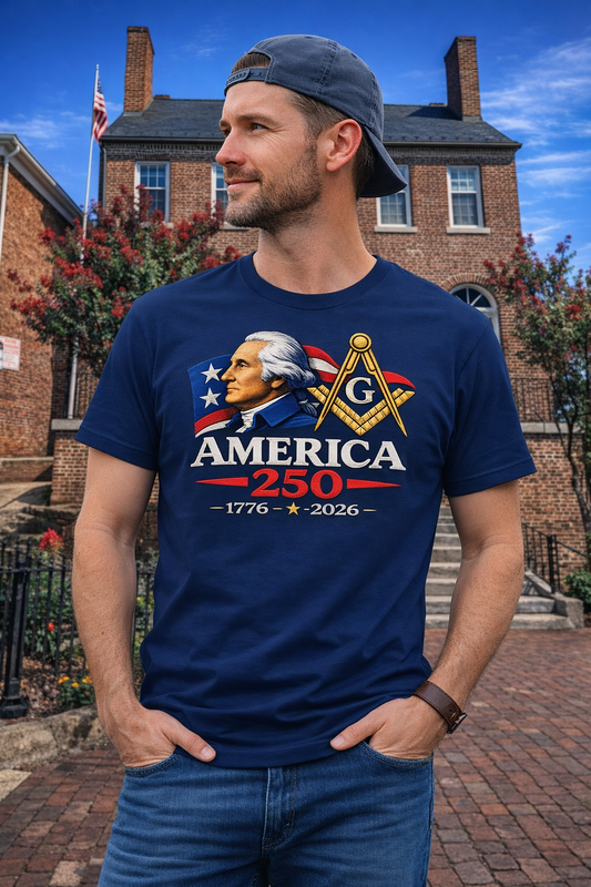 America 250 Masonic Shirt – George Washington Commemorative Design