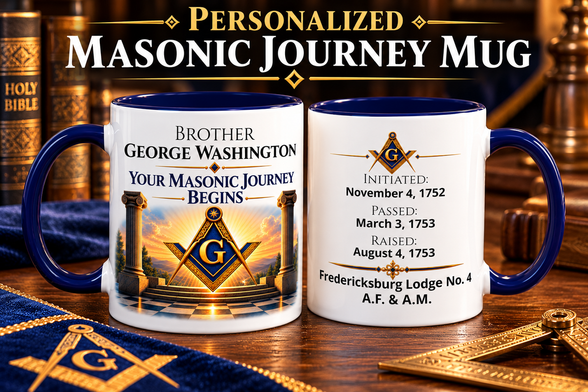 Personalized Masonic Journey Mug – Initiated, Passed & Raised Dates
