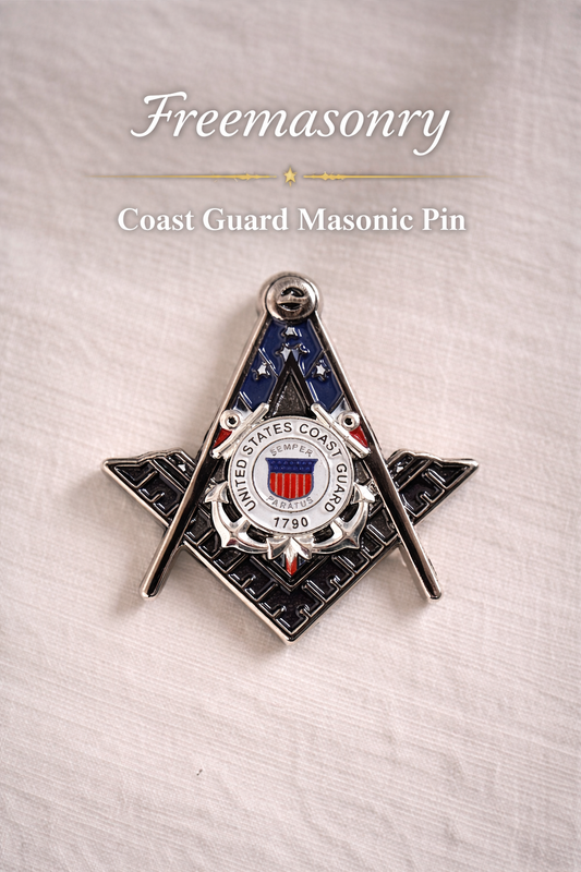 United States Coast Guard Masonic Pin – Square & Compasses – 1.25"