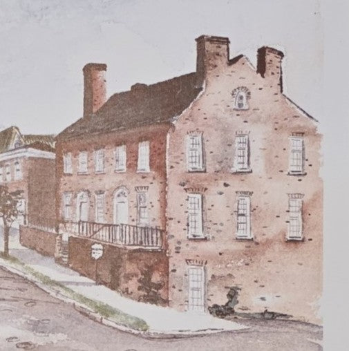 Fredericksburg Lodge Streetscape Print – Architectural Study by Jacqueline C. Alexander