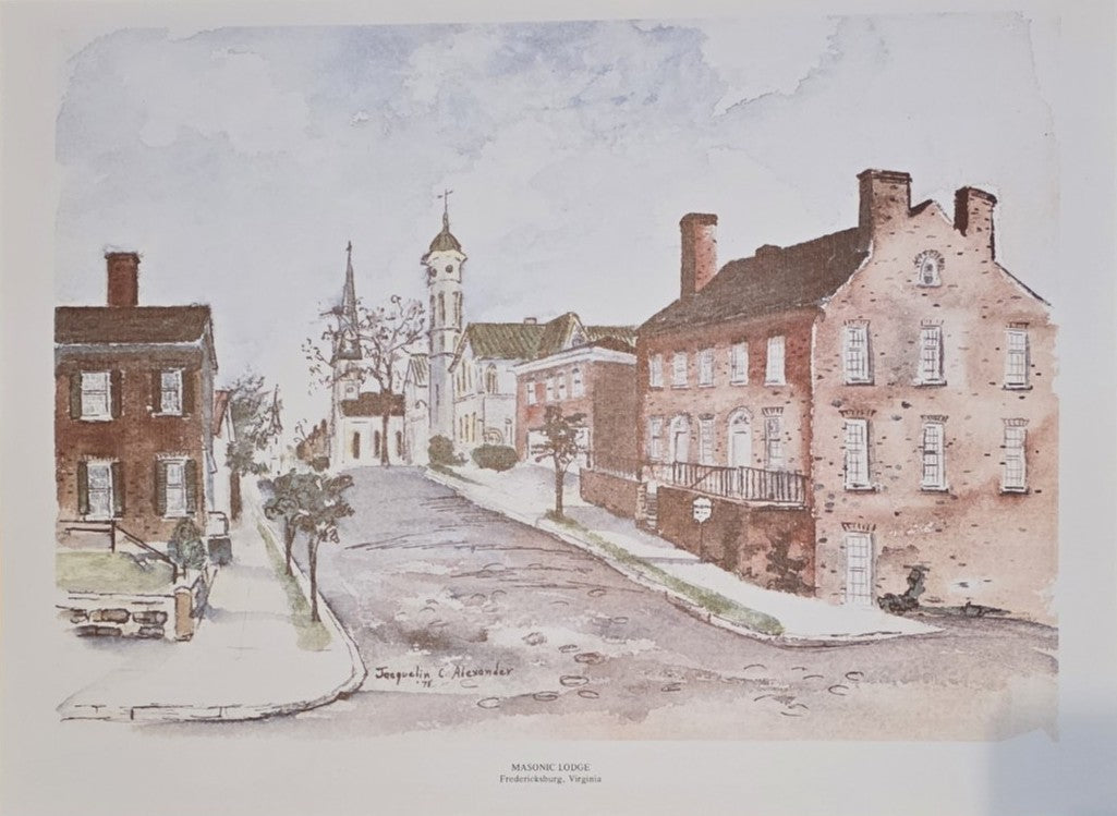 Fredericksburg Lodge Streetscape Print – Architectural Study by Jacqueline C. Alexander
