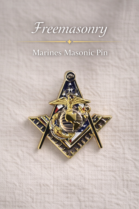 United States Marine Corps Masonic Pin – Square & Compasses – 1.25"